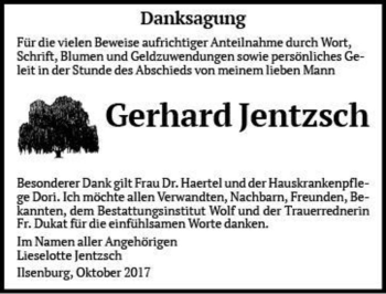 Traueranzeige von Gerhard Jentzsch  von Magdeburger Volksstimme