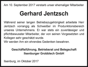 Traueranzeige von Gerhard Jentzsch  von Magdeburger Volksstimme