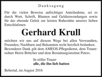 Traueranzeige von Gerhard Krull  von Magdeburger Volksstimme