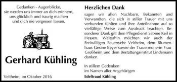 Traueranzeige von Gerhard Kühling  von Magdeburger Volksstimme