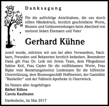 Traueranzeige von Gerhard Kühne  von Magdeburger Volksstimme