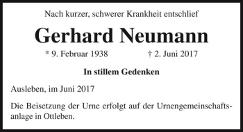 Traueranzeige von Gerhard Neumann  von Magdeburger Volksstimme