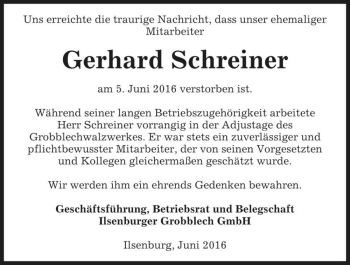Traueranzeige von Gerhard Schreiner  von Magdeburger Volksstimme
