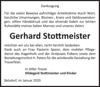 Traueranzeige von Gerhard Stottmeister  von Magdeburger Volksstimme