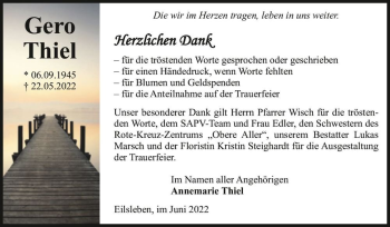 Traueranzeige von Gero Thiel  von Magdeburger Volksstimme