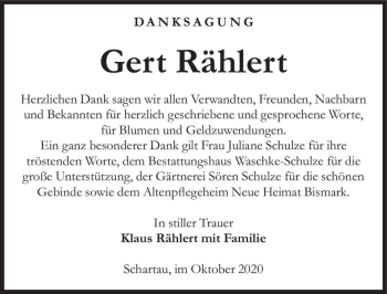 Traueranzeige von Gert Rählert  von Magdeburger Volksstimme