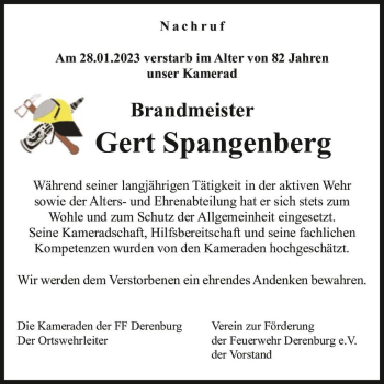Traueranzeige von Gert Spangenberg  von Magdeburger Volksstimme