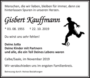 Traueranzeige von Gisbert Kauffmann  von Magdeburger Volksstimme