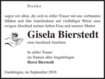 Traueranzeige von Gisela Bierstedt  von Magdeburger Volksstimme