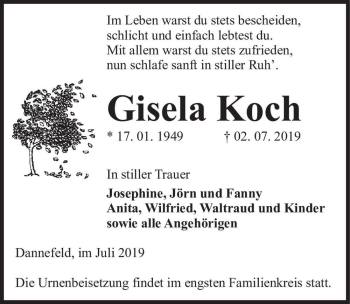 Traueranzeige von Gisela Koch  von Magdeburger Volksstimme