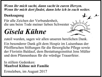 Traueranzeige von Gisela Kühne  von Magdeburger Volksstimme