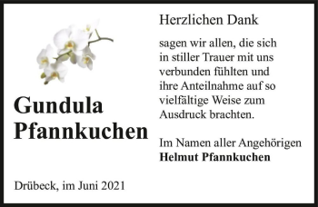 Traueranzeige von Gundula Pfannkuchen  von Magdeburger Volksstimme