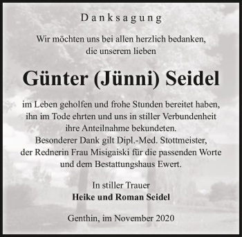 Traueranzeige von Günter 