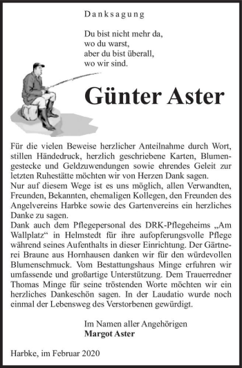 Traueranzeige von Günter Aster  von Magdeburger Volksstimme