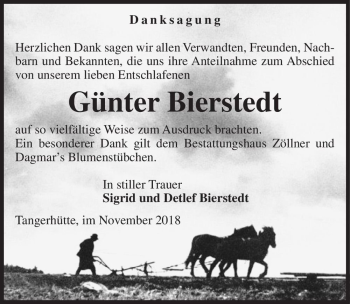 Traueranzeige von Günter Bierstedt  von Magdeburger Volksstimme