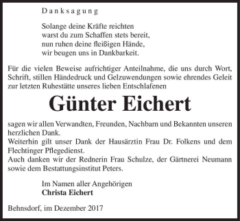 Traueranzeige von Günter Eichert  von Magdeburger Volksstimme