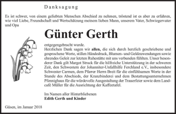Traueranzeige von Günter Gerth  von Magdeburger Volksstimme