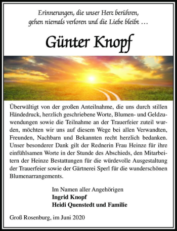 Traueranzeige von Günter Knopf  von Magdeburger Volksstimme