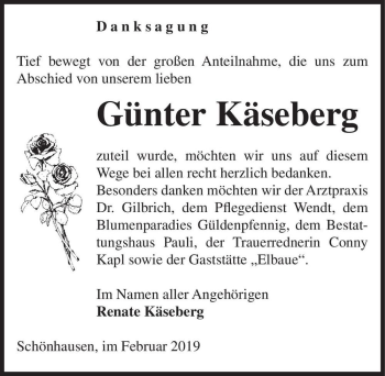 Traueranzeige von Günter Käseberg  von Magdeburger Volksstimme