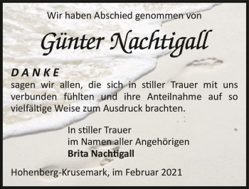 Traueranzeige von Günter Nachtigall  von Magdeburger Volksstimme