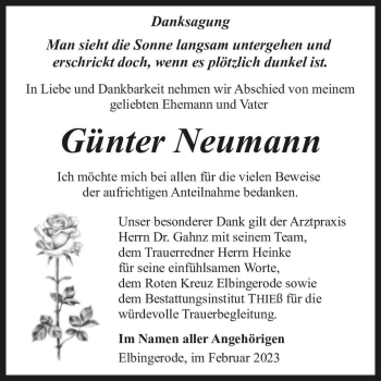 Traueranzeige von Günter Neumann  von Magdeburger Volksstimme