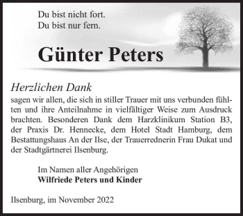Traueranzeige von Günter Peters  von Magdeburger Volksstimme
