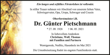 Traueranzeige von Günter Pietschmann  von Magdeburger Volksstimme
