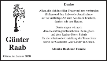 Traueranzeige von Günter Raab  von Magdeburger Volksstimme