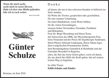 Traueranzeige von Günter Schulze  von Magdeburger Volksstimme
