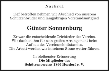 Traueranzeige von Günter Sonnenburg  von Magdeburger Volksstimme