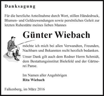Traueranzeige von Günter Wiebach  von Magdeburger Volksstimme