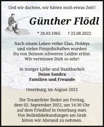 Traueranzeige von Günther Flödl  von Magdeburger Volksstimme