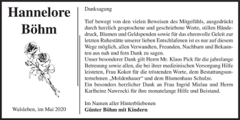 Traueranzeige von Hannelore Böhm  von Magdeburger Volksstimme