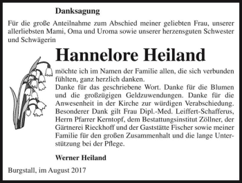 Traueranzeige von Hannelore Heiland  von Magdeburger Volksstimme