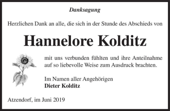 Traueranzeige von Hannelore Kolditz  von Magdeburger Volksstimme