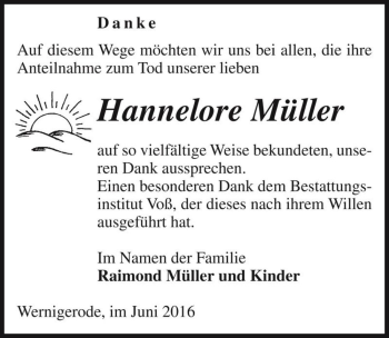 Traueranzeige von Hannelore Müller  von Magdeburger Volksstimme