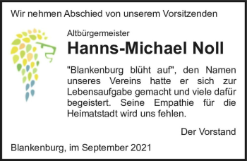 Traueranzeige von Hanns-Michael Noll  von Magdeburger Volksstimme