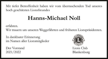 Traueranzeige von Hanns-Michael Noll  von Magdeburger Volksstimme