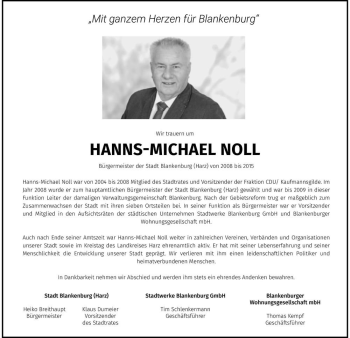 Traueranzeige von Hanns-Michael Noll  von Magdeburger Volksstimme
