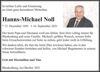 Traueranzeige von Hanns-Michael Noll  von Magdeburger Volksstimme
