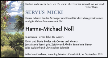 Traueranzeige von Hanns-Michael Noll  von Magdeburger Volksstimme