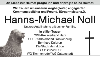 Traueranzeige von Hanns-Michael Noll  von Magdeburger Volksstimme