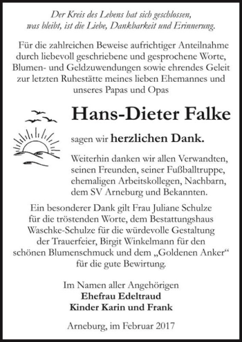 Traueranzeige von Hans-Dieter Falke  von Magdeburger Volksstimme