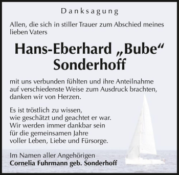 Traueranzeige von Hans-Eberhard ,,Bube