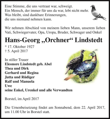 Traueranzeige von Hans-Georg 