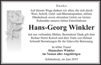 Traueranzeige von Hans-Georg Winkler  von Magdeburger Volksstimme