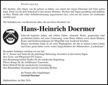 Traueranzeige von Hans-Heinrich Doermer  von Magdeburger Volksstimme