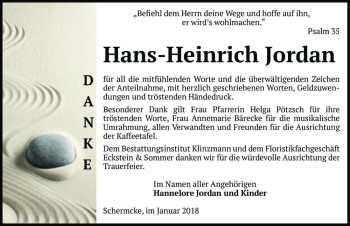 Traueranzeige von Hans-Heinrich Jordan  von Magdeburger Volksstimme
