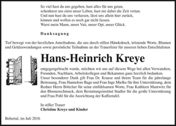 Traueranzeige von Hans-Heinrich Kreye  von Magdeburger Volksstimme