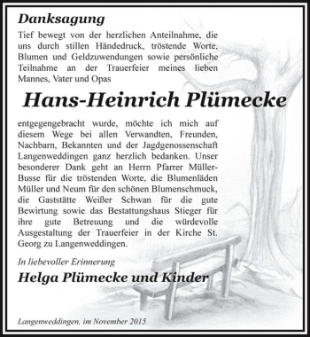Traueranzeige von Hans-Heinrich Plümecke  von Magdeburger Volksstimme